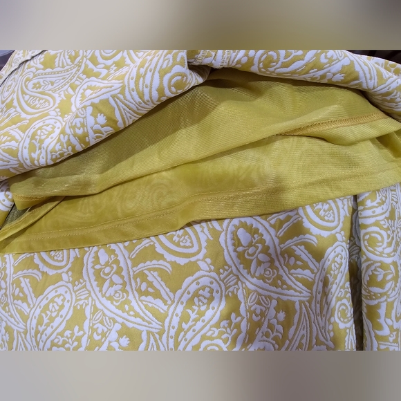 Lucy & Co Large Pleated Paisley Flare Skater Dress Chartreuse Baroque Brocade - Picture 4 of 11